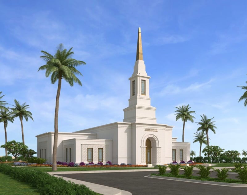 Ilustração do exterior do Templo de Port Moresby Papua Nova Guiné.
