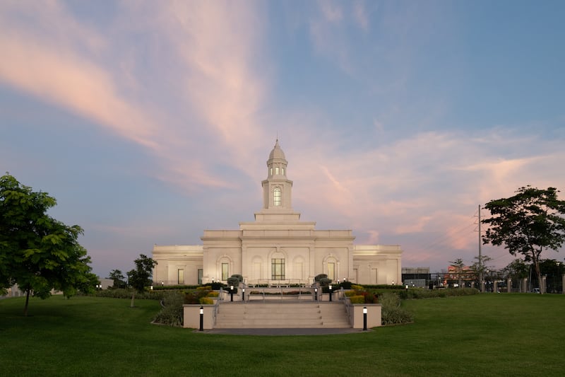 O Templo de Manágua, Nicarágua ao entardecer.