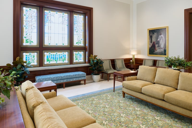 Uma área de espera do Templo de Willamette Valley Oregon.