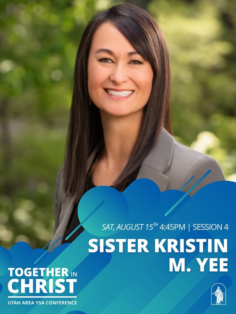 Irmã Kristin M. Yee, segunda conselheira da presidência geral da Sociedade de Socorro, é anunciada como palestrante principal da Conferência de Jovens Adultos da Área de Utah de 2026 em uma publicação de mídia social de 24 de julho.