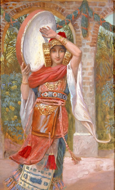 James Jacques Joseph Tissot (1836-1902), ‘Filha de Jefté’, c. 1896-1902, aquarela em tela, 28,8 x 17,8 cm. Imagem fornecida pelo Museu Judaico, Nova York. Presente dos herdeiros de Jacob Schiff. A pintura faz parte de uma exposição com o tema do Velho Testamento de 2022, no Museu de Arte da BYU.