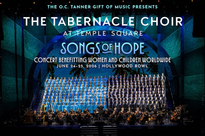 O Coro do Tabernáculo e a Orquestra na Praça do Templo e o O.C. Tanner Gift of Music anunciaram que os ingressos para o "Songs of Hope Benefit Concert" no Hollywood Bowl em Los Angeles, Califórnia, estarão disponíveis a partir de 17 de abril de 2026.